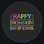 100 Days Of School Funny Math Teacher  Classic Round Sticker<br><div class="desc">100 Days Of School Funny Math Teacher</div>