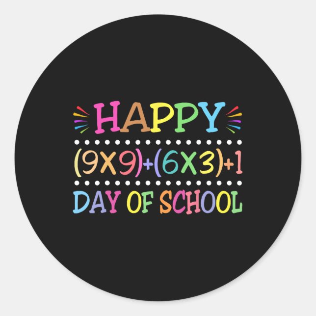 100 Days Of School Funny Math Teacher  Classic Round Sticker (Front)