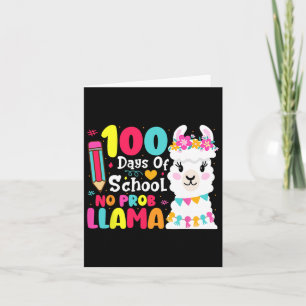 100 Days Of School Funny No Probllama 100th Day Te Card