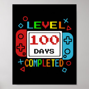 100 Days Of School Gamer Boy Kids 100th Day Of Sch Poster