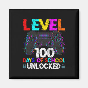 100 Days Of School Gamer Boy Level 100 Unlocked Ga Magnet