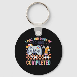100 Days Of School Gamer Boys Kids 100th Day Of Sc Keychain