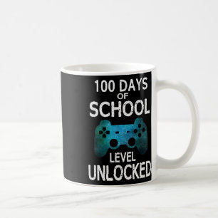 100 Days Of School Gamer Video Games Level Unlocke Coffee Mug