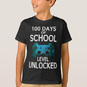 100 Days Of School Gamer Video Games Level Unlocke T-Shirt