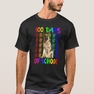 100 Days Of School German Shepherd Wearing Glasses T-Shirt