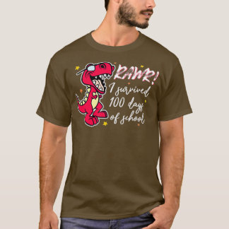 100 Days Of School Gift For Dinosaur Kids T-Shirt