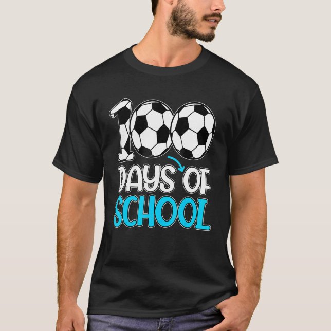 100 Days Of School Gifts 100th Day Soccer Teacher  T-Shirt (Front)