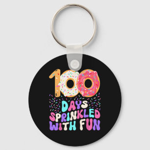 100 Days Of School Girl Cute Sprinkled Doughnut Ha Keychain