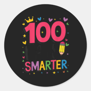 100 Days Of School Girls 2025 Outfit Idea 100 Days Classic Round Sticker