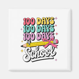 100 Days Of School Girls Coquette Bow 100th Day Magnet