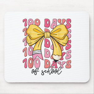 100 Days Of School Girls Coquette Bow 100th Day Mouse Pad