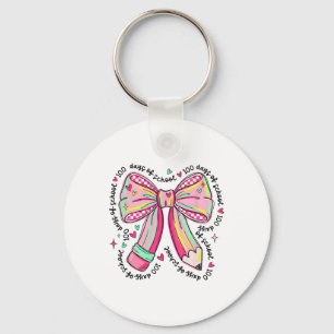100 Days Of School Girls Coquette Bow 100th Day Of Keychain