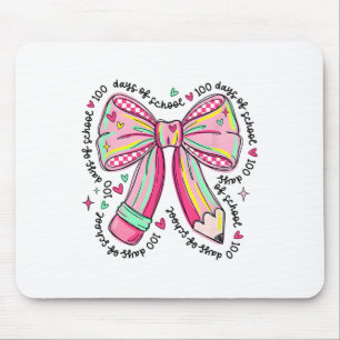 100 Days Of School Girls Coquette Bow 100th Day Of Mouse Pad