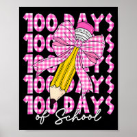 100 Days Of School Girls Coquette Bow 100th Day Of