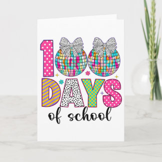 100 Days Of School Girls Kids 100 Days Smarter 100 Card