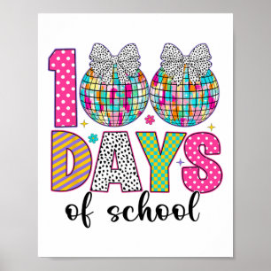 100 Days Of School Girls Kids 100 Days Smarter 100 Poster