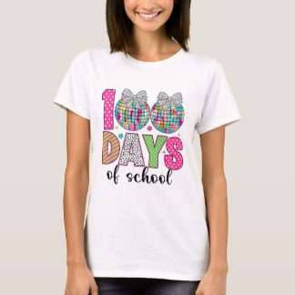 100 Days Of School Girls Kids 100 Days Smarter 100 T-Shirt