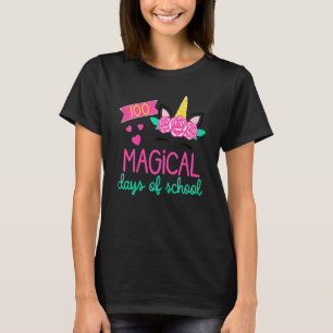 100 Days Of School Girls Unicorn 100 Magical Days T-Shirt