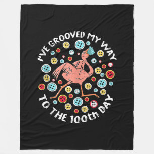 100 Days Of School Groove Flamingo Face Mask Fleece Blanket
