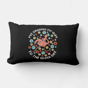 100 Days Of School Groove Flamingo Face Mask Lumbar Pillow