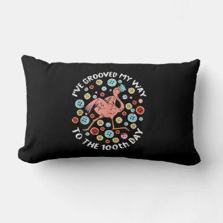 100 Days Of School Groove Flamingo Face Mask Lumbar Pillow