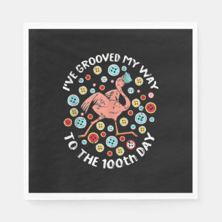 100 Days Of School Groove Flamingo Face Mask Napkin