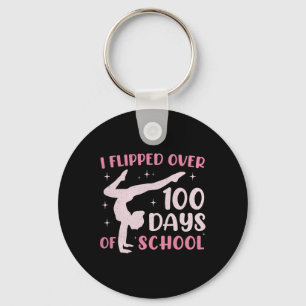 100 Days Of School Gymnast Women Teen Girls Cheer Keychain