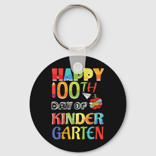 100 Days Of School Happy 100th Day Of Kindergarten Keychain