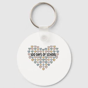 💖 100 Days of School Heart Design Keychain