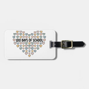 💖 100 Days of School Heart Design Luggage Tag
