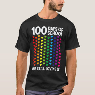 100 Days Of School Heart Teacher Kids Students Nov T-Shirt