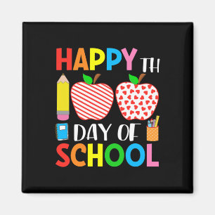 100 Days Of School Hearts Stripes Teacher And Stud Magnet
