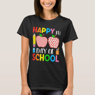 100 Days Of School Hearts Stripes Teacher And Stud T-Shirt