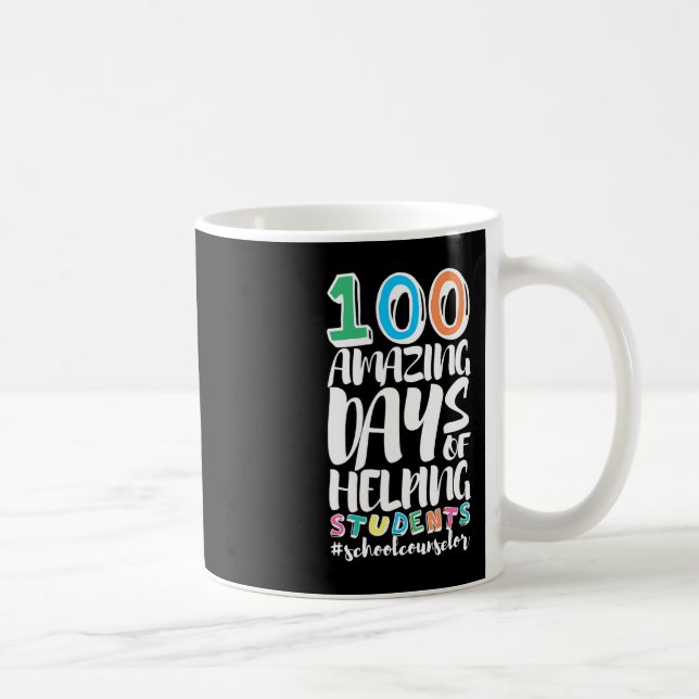 100 Days Of School Helping Students School Counsel Coffee Mug (Right)
