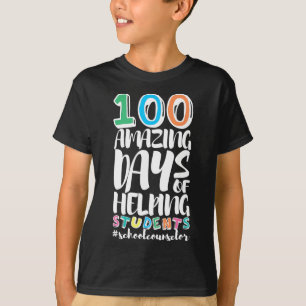 100 Days Of School Helping Students School Counsel T-Shirt