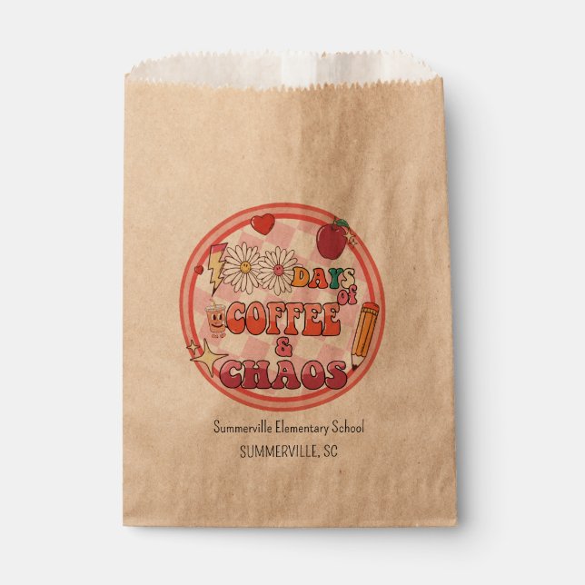 100 Days of School Hundred Days 100th Groovy Favour Bag (Front)