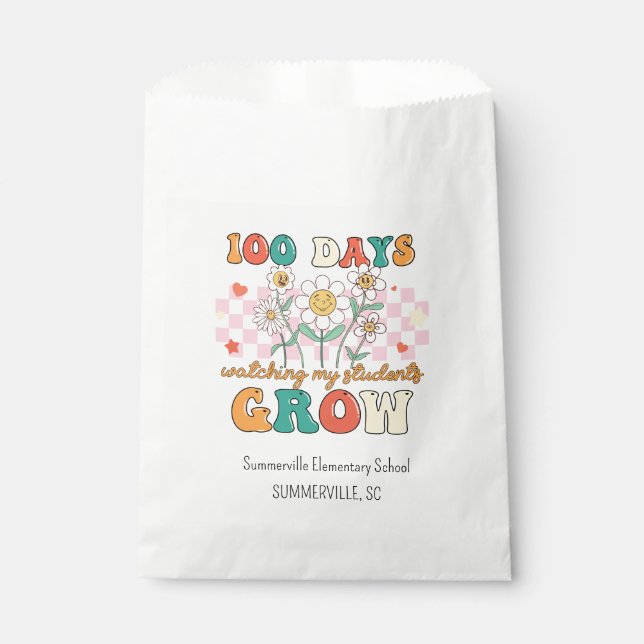 100 Days of School Hundred Days 100th Groovy Favour Bag (Front)