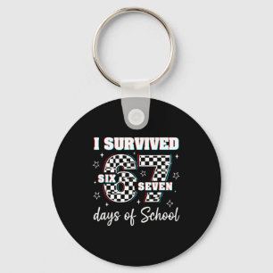 100 Days Of School I Survived 67 Days Of School Te Keychain