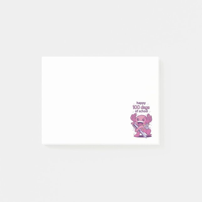 100 days of school invitation magnet post-it notes (Front)
