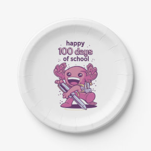 100 days of school invitation paper plate