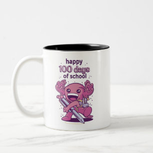 100 days of school invitation Two-Tone coffee mug