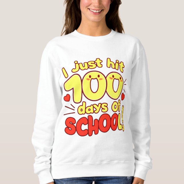 100 Days of School Kawaii Style Design  Sweatshirt (Front)