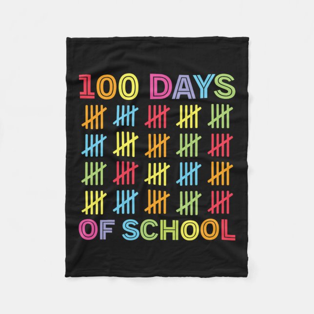 100 Days Of School Kids 100th Day Of School Costum Fleece Blanket (Front)