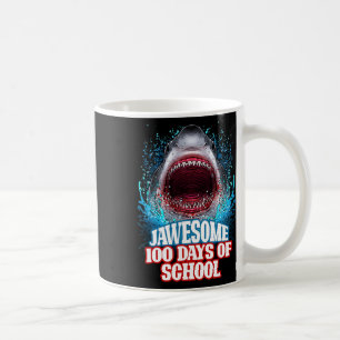 100 Days Of School Kids Adults Great White Shark Coffee Mug