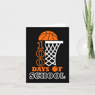 100 Days of School Kids Basketball 100th day of sc Card