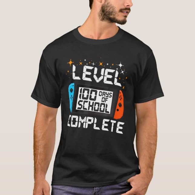 100 Days of School Level Complete Video Games Game T-Shirt (Front)