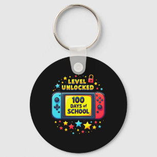 100 Days Of School Level Unlocked Gamer Boys Video Keychain