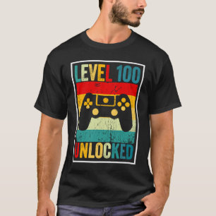 100 Days Of School Level Unlocked Gamer Video Game T-Shirt