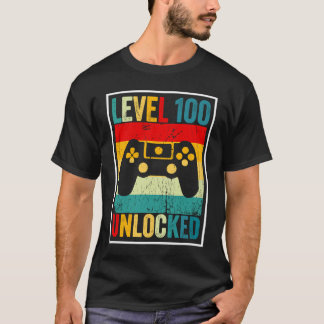 100 Days Of School Level Unlocked Gamer Video Game T-Shirt