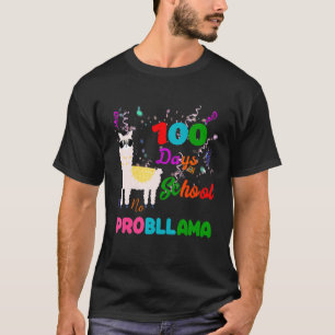 100 Days of School Llama No Probllama Alpaca Cute  T-Shirt